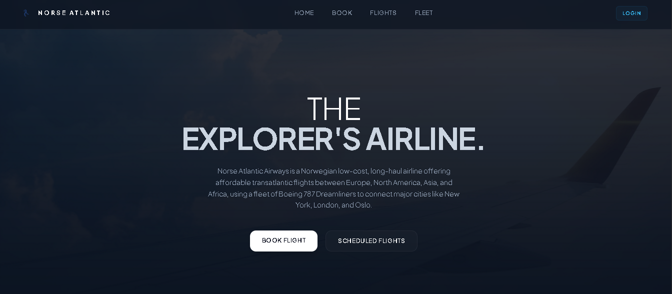Norse Webpage Screen